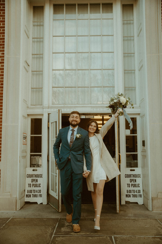 1950s Vintage Courthouse Elopement by Rachel Bond Photo in Cumberland County Courthouse in Carlisle, Pennsylvania