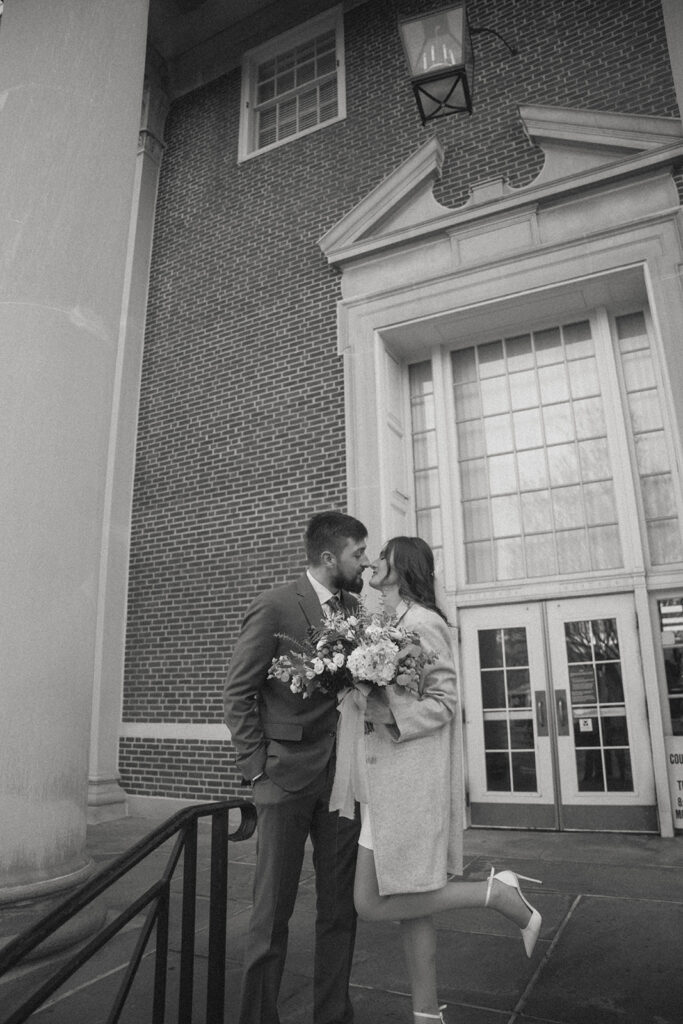 1950s Vintage Courthouse Elopement by Rachel Bond Photo in Cumberland County Courthouse in Carlisle, Pennsylvania