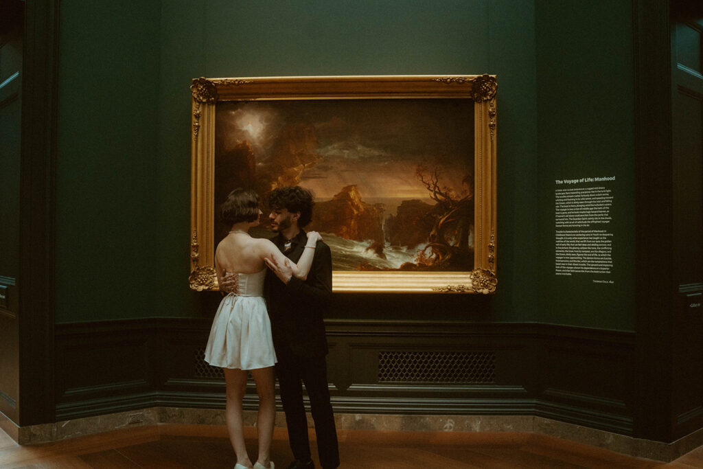 National Gallery of Art Elopement Photoshoot by Rachel Bond Photo: an edgy wedding photographer