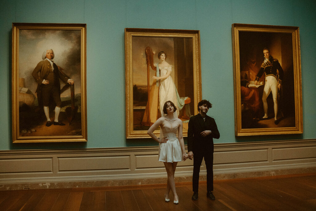 National Gallery of Art Elopement Photoshoot by Rachel Bond Photo: an edgy wedding photographer