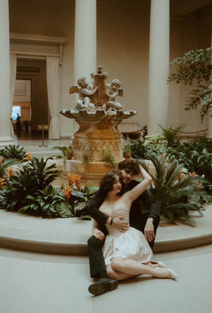 National Gallery of Art Elopement Photoshoot by Rachel Bond Photo: an edgy wedding photographer