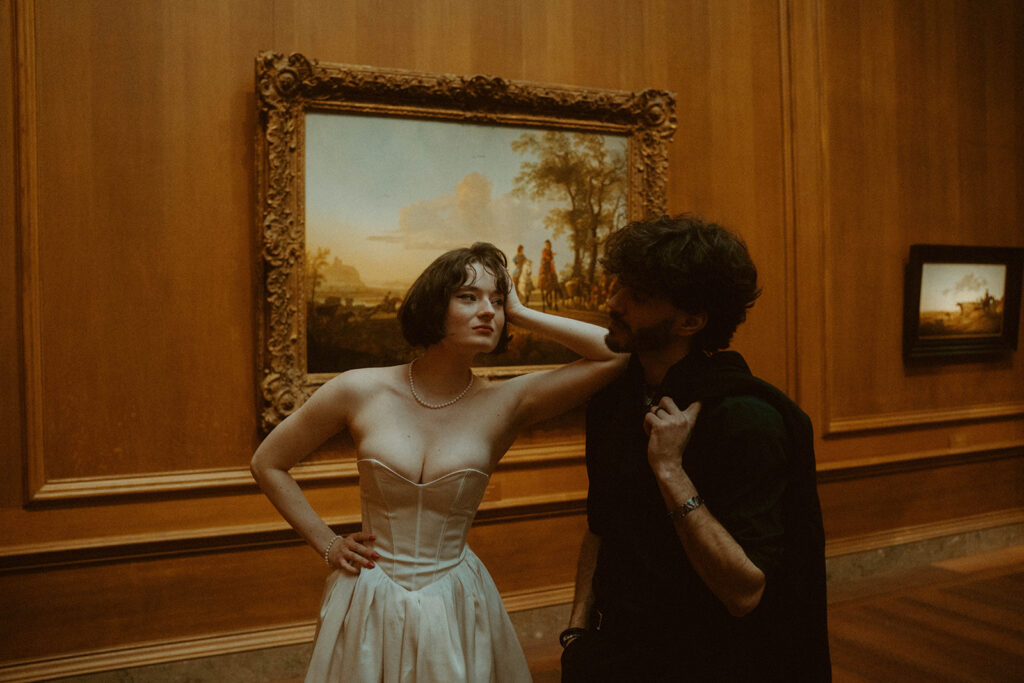 National Gallery of Art Elopement Photoshoot by Rachel Bond Photo: an edgy wedding photographer