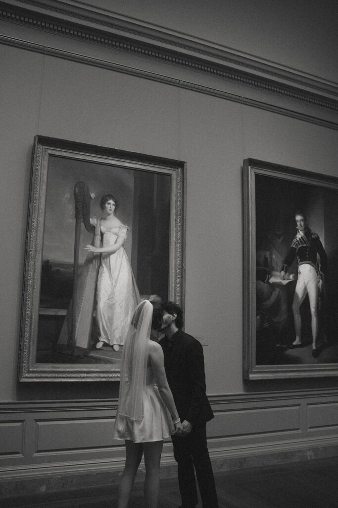 National Gallery of Art Elopement Photoshoot by Rachel Bond Photo: an edgy wedding photographer