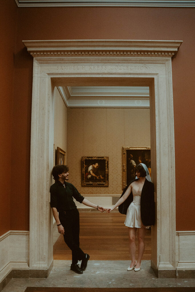 National Gallery of Art Elopement Photoshoot by Rachel Bond Photo: an edgy wedding photographer