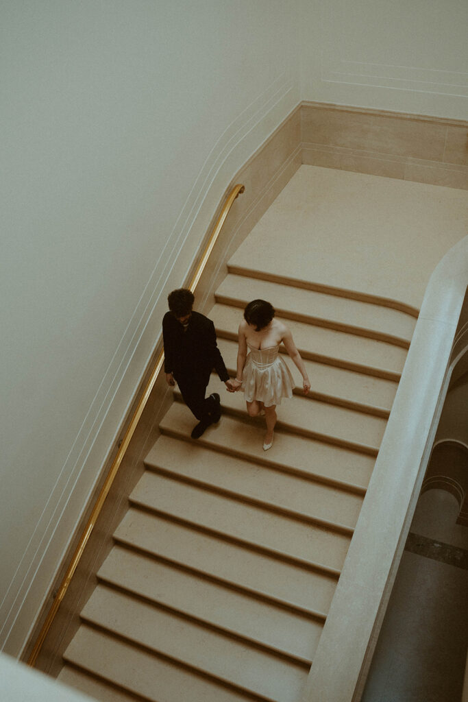 National Gallery of Art Elopement Photoshoot by Rachel Bond Photo: an edgy wedding photographer