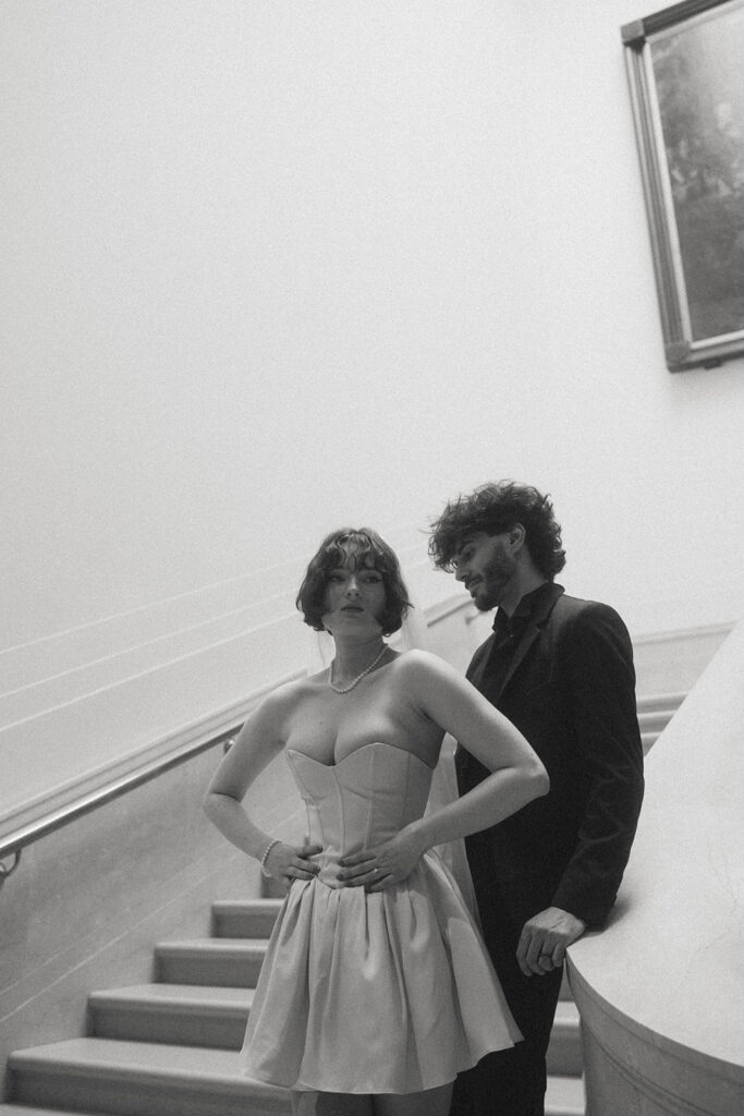 National Gallery of Art Elopement Photoshoot by Rachel Bond Photo: an edgy wedding photographer