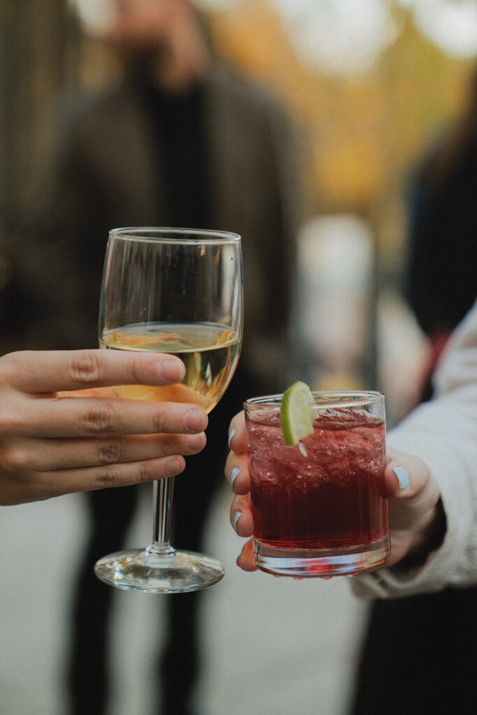 Cocktails are served at a philadelphia art museum wedding reception